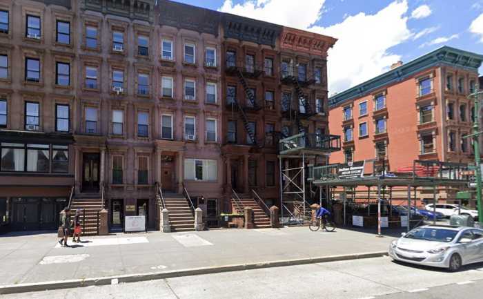 A view of 235 Lenox Ave. in Harlem, the site of a deadly shooting Monday evening.